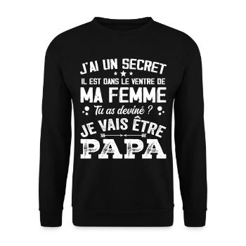 I Have A Secret Daddy Cute Child Pregnancy Man - Unisex Sweatshirt - black - Front - Alina (178cm) & Michal (187cm)