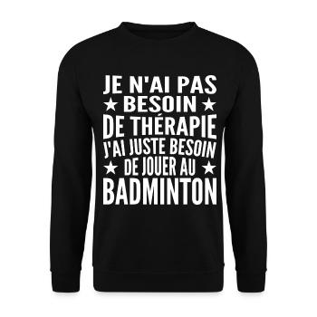 Ich muss nur Badminton spielen. Geschenk - Unisex Pullover - Schwarz - Vorne - Alina (178cm) & Michal (187cm)