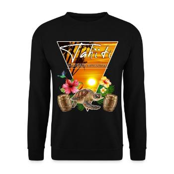 Tahiti Französisch-Polynesien Kolibri - Unisex Pullover - Schwarz - Vorne - Alina (178cm) & Michal (187cm)