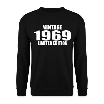 Vintage 1969 Geburtstag 1969 - Retro 1969 - Unisex Pullover - Schwarz - Vorne - Alina (178cm) & Michal (187cm)