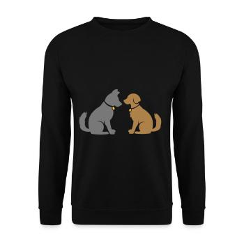 Amis chiens - meilleurs amis - idée cadeau - Sweat-shirt Unisexe - noir - Devant - Alina (178cm) & Michal (187cm)