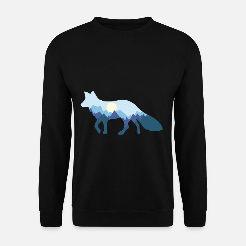 Fuchs Mondschein fox moonlight - Unisex Pullover - Schwarz