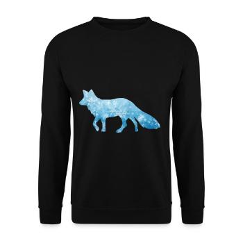 Schneefuchs Eisfuchs Fuchs / fox ice snow - Unisex Pullover - Schwarz - Vorne - Alina (178cm) & Michal (187cm)