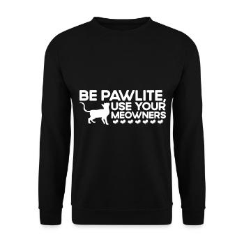 Katzenmama Katzeneltern Katzen Liebhaber Geschenk - Unisex Pullover - Schwarz - Vorne - Alina (178cm) & Michal (187cm)