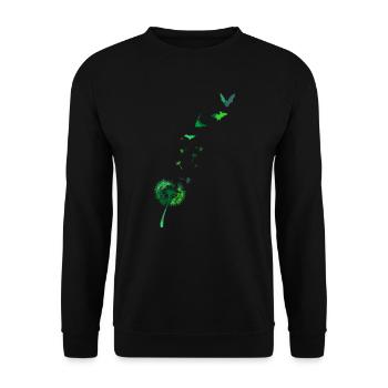Pusteblume Bat T-Shirt - Unisex Sweatshirt - black - Front - Alina (178cm) & Michal (187cm)