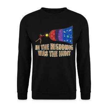 Jagd Geschenk für Jäger Galaxie Kosmos Planeten - Unisex Pullover - Schwarz - Vorne - Alina (178cm) & Michal (187cm)