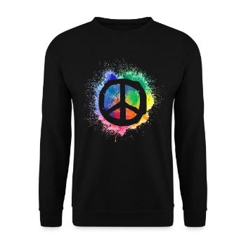 Peace Sign World Peace Peace Symbol Peace - Unisex Sweatshirt - black - Front - Alina (178cm) & Michal (187cm)