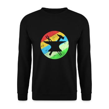 Vintage blacksmith gift anvil hammer iron profession - Unisex Sweatshirt - black - Front - Alina (178cm) & Michal (187cm)