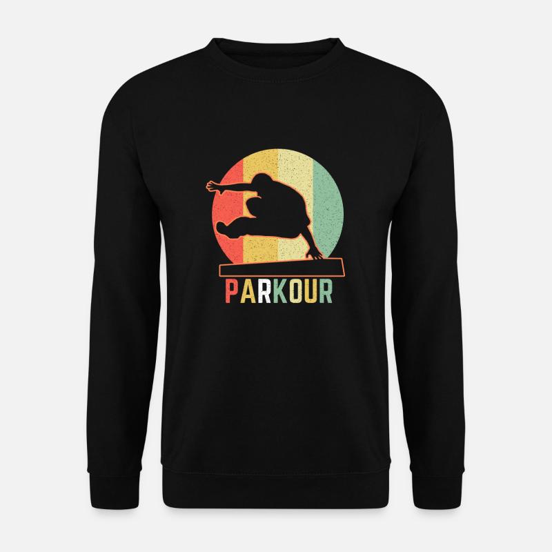 Retro Parkour Freilauf Geschenk Freerunner - Unisex Pullover - Schwarz