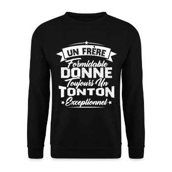 Un frère formidable donne un tonton exceptionnel - Sweat-shirt Unisexe - noir - Devant - Alina (178cm) & Michal (187cm)