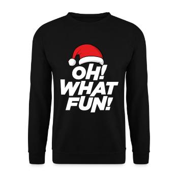 Oh What Fun, Christmas - Unisex Sweatshirt - black - Front - Alina (178cm) & Michal (187cm)