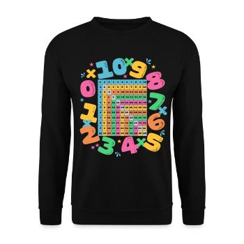 Mathematisches Einmaleins für Kinder - Unisex Pullover - Schwarz - Vorne - Alina (178cm) & Michal (187cm)
