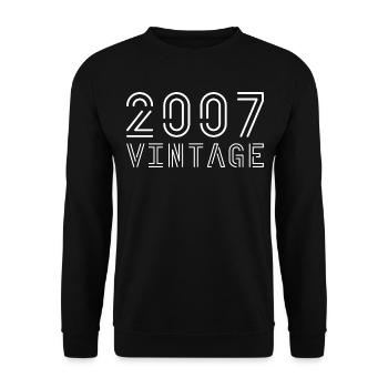 2007 Jahrgang Vintage 2007 Geburtstag 2007 retro - Unisex Pullover - Schwarz - Vorne - Alina (178cm) & Michal (187cm)