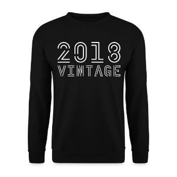 2018 Jahrgang Vintage 2018 Geburtstag 2018 retro - Unisex Pullover - Schwarz - Vorne - Alina (178cm) & Michal (187cm)