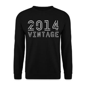 Millésime 2014 Millésime 2014 Anniversaire 2014 Rétro - Sweat-shirt Unisexe - noir - Devant - Alina (178cm) & Michal (187cm)