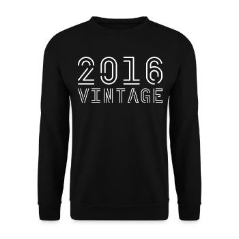 Millésime 2016 Millésime 2016 Anniversaire 2016 Rétro - Sweat-shirt Unisexe - noir - Devant - Alina (178cm) & Michal (187cm)