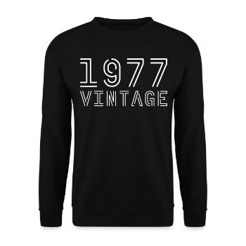 1977 Jahrgang Vintage 1977 Geburtstag 1977 retro - Unisex Pullover - Schwarz - Vorne - Alina (178cm) & Michal (187cm)