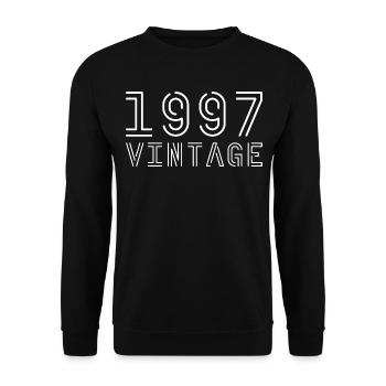 1997 Jahrgang Vintage 1997 Geburtstag 1997 retro - Unisex Pullover - Schwarz - Vorne - Alina (178cm) & Michal (187cm)