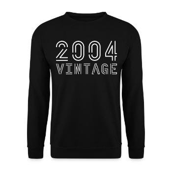 2004 Jahrgang Vintage 2004 Geburtstag 2004 retro - Unisex Pullover - Schwarz - Vorne - Alina (178cm) & Michal (187cm)