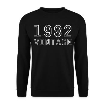 1982 Jahrgang Vintage 1982 Geburtstag 1982 retro - Unisex Pullover - Schwarz - Vorne - Alina (178cm) & Michal (187cm)