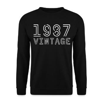 1987 millésime 1987 anniversaire 1987 rétro - Sweat-shirt Unisexe - noir - Devant - Alina (178cm) & Michal (187cm)