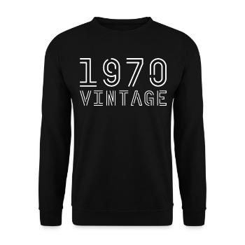 1970 Jahrgang Vintage 1970 Geburtstag 1970 retro - Unisex Pullover - Schwarz - Vorne - Alina (178cm) & Michal (187cm)