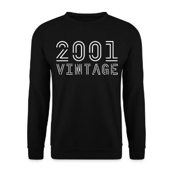 2001 Jahrgang Vintage 2001 Geburtstag 2001 retro - Unisex Pullover - Schwarz - Vorne - Alina (178cm) & Michal (187cm)