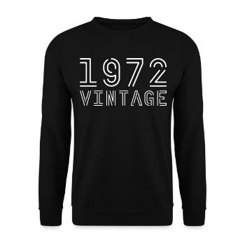1972 Jahrgang Vintage 1972 Geburtstag 1972 retro - Unisex Pullover - Schwarz - Vorne - Alina (178cm) & Michal (187cm)