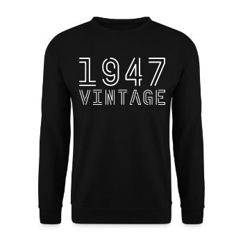 1947 Jahrgang Vintage 1947 Geburtstag 1947 retro - Unisex Pullover - Schwarz - Vorne - Alina (178cm) & Michal (187cm)
