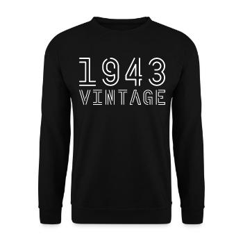 1943 vintage vintage 1943 birthday 1943 retro - Unisex Sweatshirt - black - Front - Alina (178cm) & Michal (187cm)