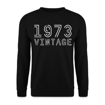 1973 Jahrgang Vintage 1973 Geburtstag 1973 retro - Unisex Pullover - Schwarz - Vorne - Alina (178cm) & Michal (187cm)