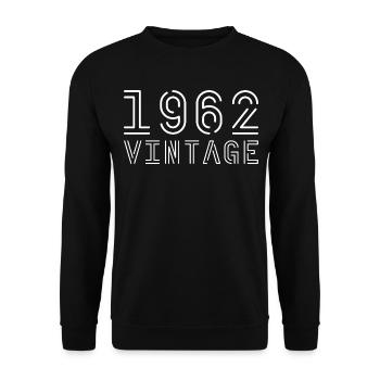 1962 Jahrgang Vintage 1962 Geburtstag 1962 retro - Unisex Pullover - Schwarz - Vorne - Alina (178cm) & Michal (187cm)