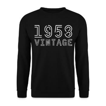 1958 Jahrgang Vintage 1958 Geburtstag 1958 retro - Unisex Pullover - Schwarz - Vorne - Alina (178cm) & Michal (187cm)