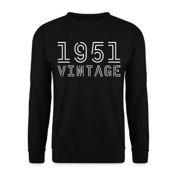 1951 Jahrgang Vintage 1951 Geburtstag 1951 retro - Unisex Pullover - Schwarz - Vorne - Alina (178cm) & Michal (187cm)