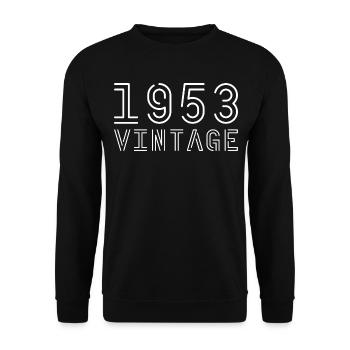 1953 Jahrgang Vintage 1953 Geburtstag 1953 retro - Unisex Pullover - Schwarz - Vorne - Alina (178cm) & Michal (187cm)