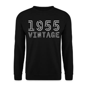 1955 vintage millésime 1955 anniversaire 1955 rétro - Sweat-shirt Unisexe - noir - Devant - Alina (178cm) & Michal (187cm)