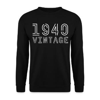 1940's vintage vintage 1940's birthday 1940's retro - Unisex Sweatshirt - black - Front - Alina (178cm) & Michal (187cm)
