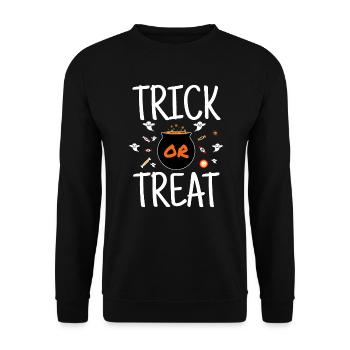 Trick Or Treat - Halloween candy pranks - Unisex Sweatshirt - black - Front - Alina (178cm) & Michal (187cm)