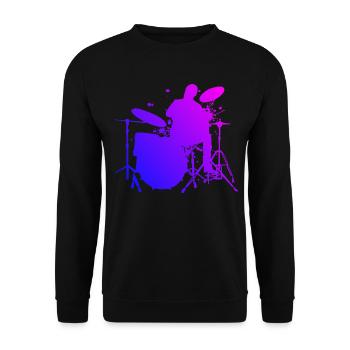 Batteur Homme Batteur Femme Batterie Kit - Sweat-shirt Unisexe - noir - Devant - Alina (178cm) & Michal (187cm)
