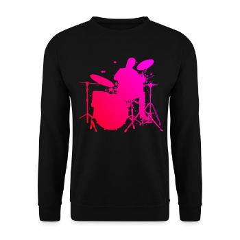 Percussionniste Hommes Batteur Femmes - Sweat-shirt Unisexe - noir - Devant - Alina (178cm) & Michal (187cm)