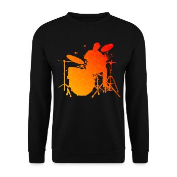 Batteur Batteur Drum Kit Femmes Hommes - Sweat-shirt Unisexe - noir - Devant - Alina (178cm) & Michal (187cm)