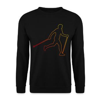 Walken Damen Nordic Walking Walker Herren - Unisex Pullover - Schwarz - Vorne - Alina (178cm) & Michal (187cm)