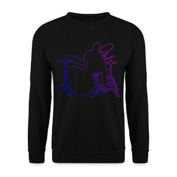 Percussionniste Batteur Femmes Tambours - Sweat-shirt Unisexe - noir - Devant - Alina (178cm) & Michal (187cm)