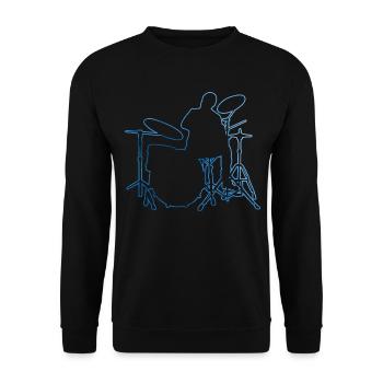 Schlagzeugspielen Schlagzeugspieler Drum Kit - Unisex Pullover - Schwarz - Vorne - Alina (178cm) & Michal (187cm)