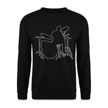 Kit de batterie Homme Batteur Percussionniste - Sweat-shirt Unisexe - noir - Devant - Alina (178cm) & Michal (187cm)