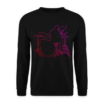 Drummer Women Men Drummer Drum Kit - Unisex Sweatshirt - black - Front - Alina (178cm) & Michal (187cm)