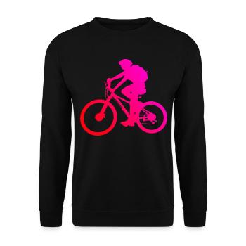 VTT Hommes Femmes Vélo de montagne Cyclistes - Sweat-shirt Unisexe - noir - Devant - Alina (178cm) & Michal (187cm)