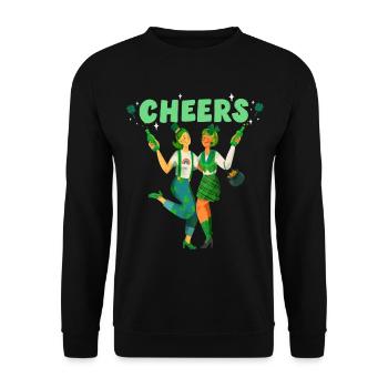 Prost. Fröhlichen St Patrick Tag! - Unisex Pullover - Schwarz - Vorne - Alina (178cm) & Michal (187cm)