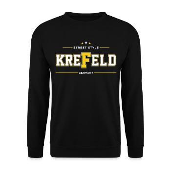 Krefeld - Unisex Pullover - Schwarz - Vorne - Alina (178cm) & Michal (187cm)