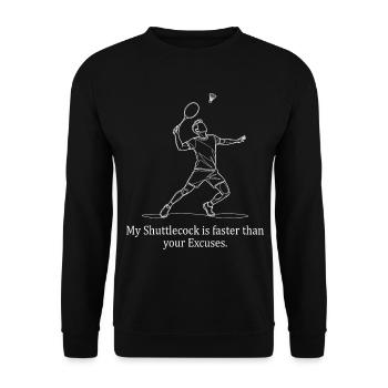 Faster than Excuses - Unisex Pullover - Schwarz - Vorne - Alina (178cm) & Michal (187cm)